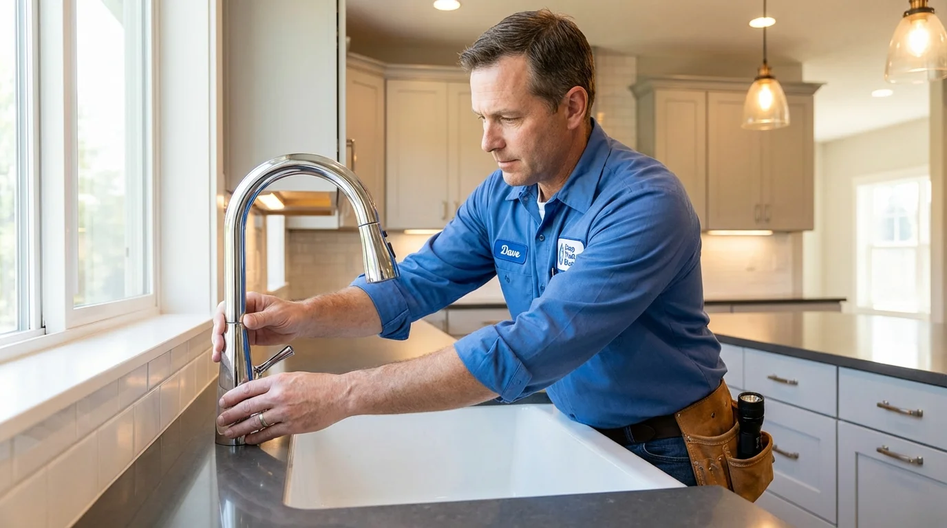 Kitchen faucet installation by Johns Plumbing LLC in Dickinson